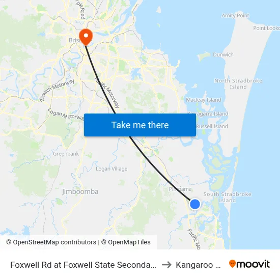 Foxwell Rd at Foxwell State Secondary College to Kangaroo Point map