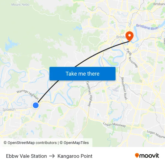 Ebbw Vale Station to Kangaroo Point map