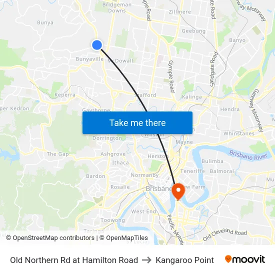 Old Northern Rd at Hamilton Road to Kangaroo Point map