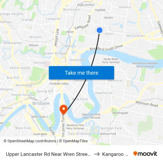 Upper Lancaster Rd Near Wren Street, Stop 25 to Kangaroo Point map