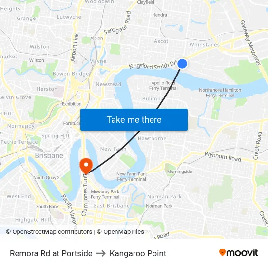 Remora Rd at Portside to Kangaroo Point map