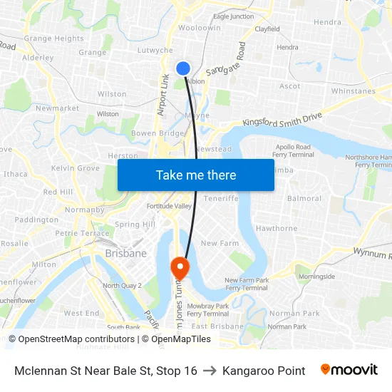 Mclennan St Near Bale St, Stop 16 to Kangaroo Point map