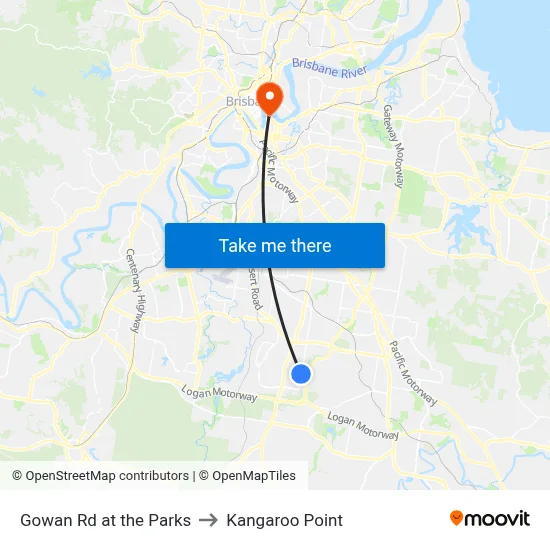 Gowan Rd at the Parks to Kangaroo Point map