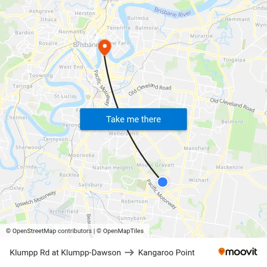 Klumpp Rd at Klumpp-Dawson to Kangaroo Point map