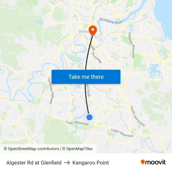 Algester Rd at Glenfield to Kangaroo Point map