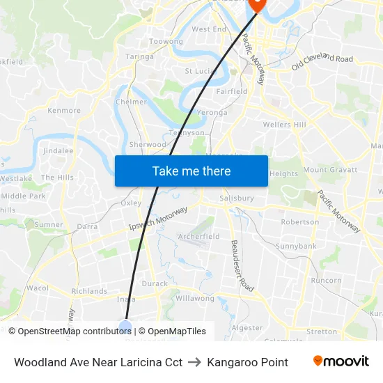 Woodland Ave Near Laricina Cct to Kangaroo Point map