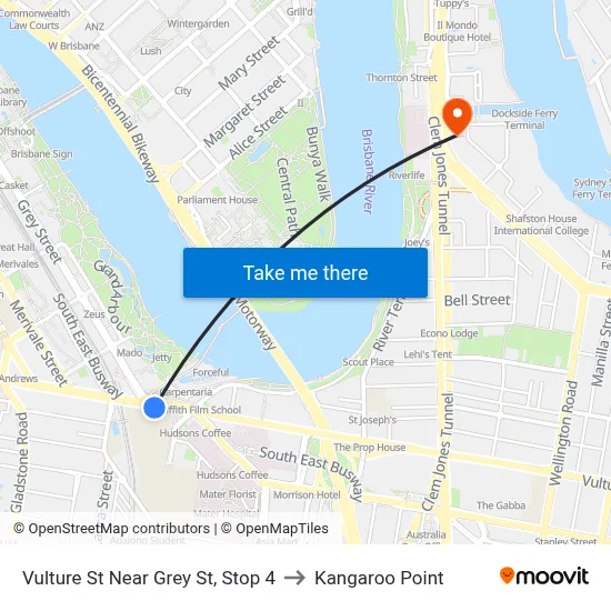 Vulture St Near Grey St, Stop 4 to Kangaroo Point map