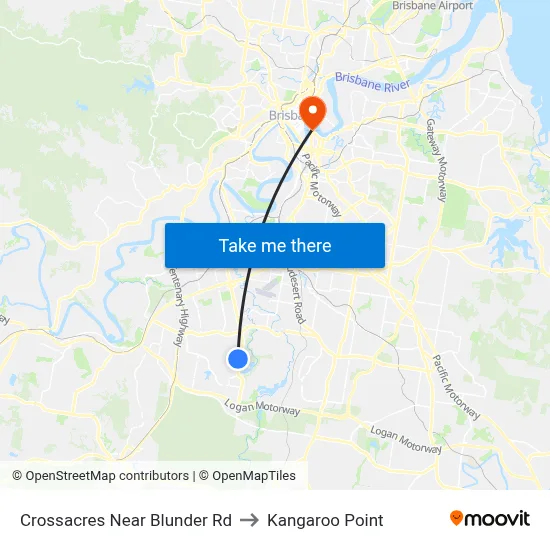 Crossacres Near Blunder Rd to Kangaroo Point map