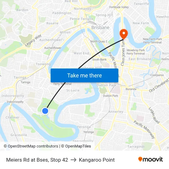 Meiers Rd at Bses, Stop 42 to Kangaroo Point map