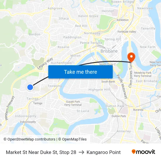 Market St Near Duke St, Stop 28 to Kangaroo Point map