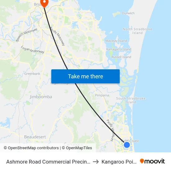 Ashmore Road Commercial Precinct to Kangaroo Point map