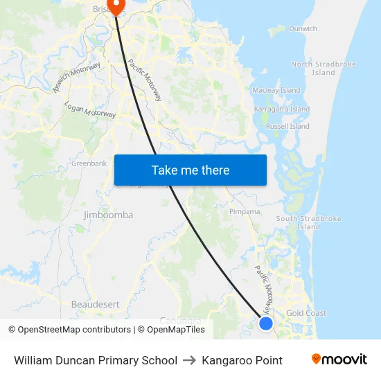 William Duncan Primary School to Kangaroo Point map