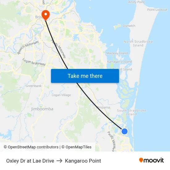 Oxley Dr at Lae Drive to Kangaroo Point map