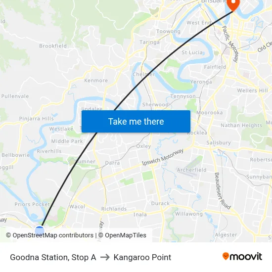 Goodna Station, Stop A to Kangaroo Point map