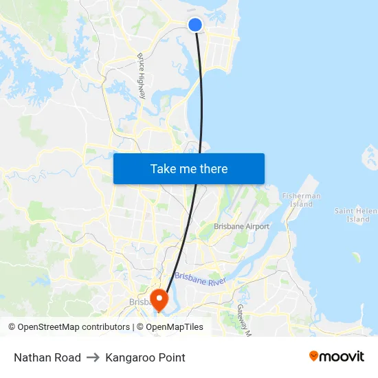 Nathan Road to Kangaroo Point map