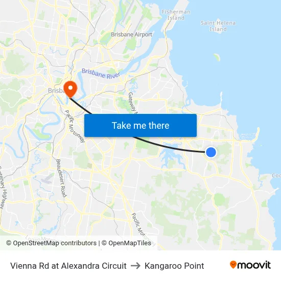 Vienna Rd at Alexandra Circuit to Kangaroo Point map