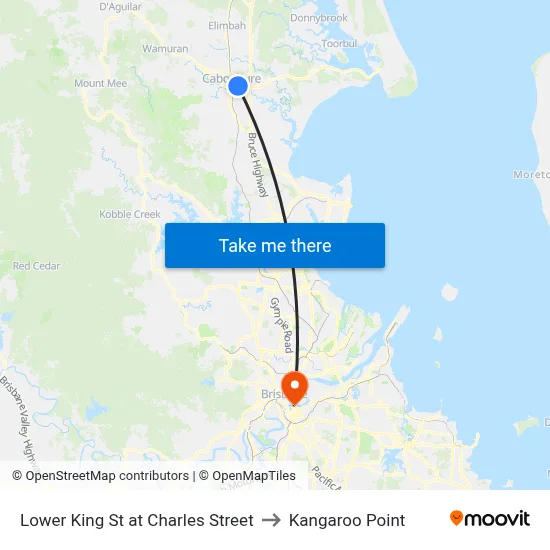 Lower King St at Charles Street to Kangaroo Point map