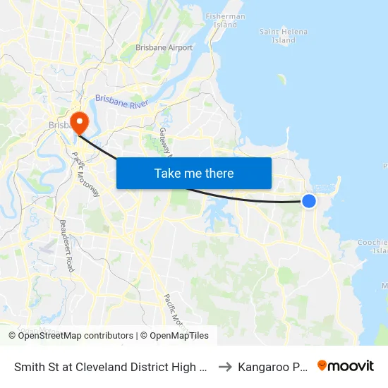 Smith St at Cleveland District High School to Kangaroo Point map