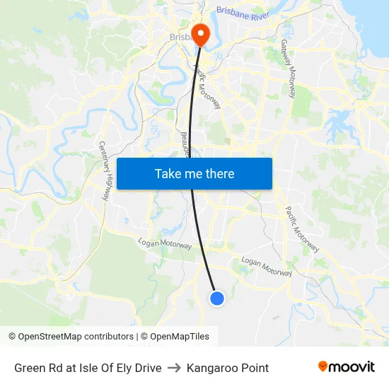 Green Rd at Isle Of Ely Drive to Kangaroo Point map