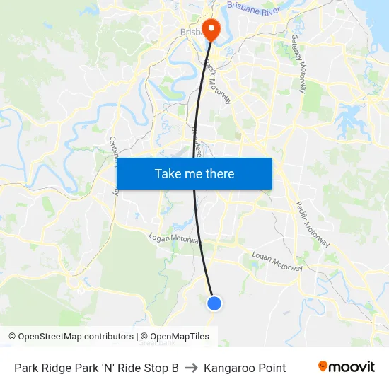 Park Ridge Park 'N' Ride Stop B to Kangaroo Point map