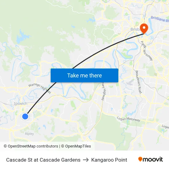 Cascade St at Cascade Gardens to Kangaroo Point map