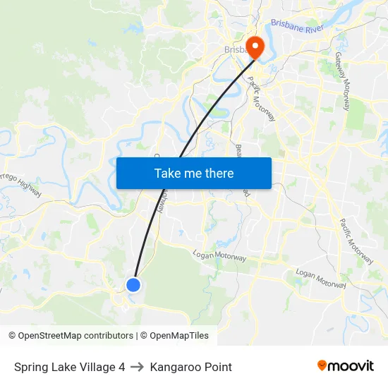 Spring Lake Village 4 to Kangaroo Point map