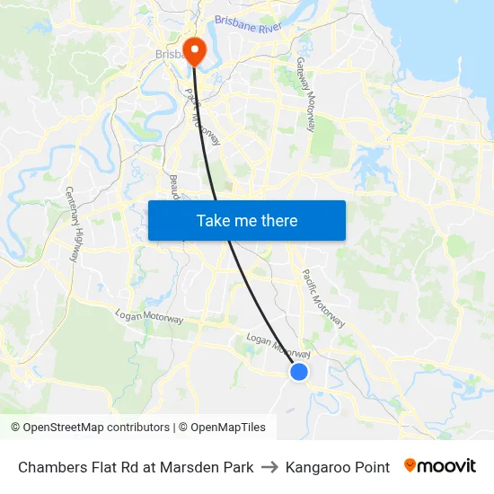 Chambers Flat Rd at Marsden Park to Kangaroo Point map