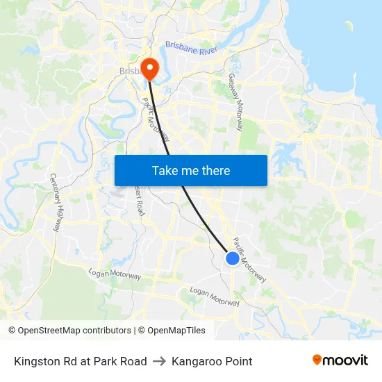 Kingston Rd at Park Road to Kangaroo Point map