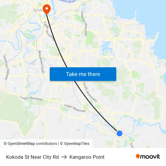 Kokoda St Near City Rd to Kangaroo Point map