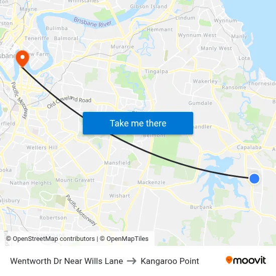 Wentworth Dr Near Wills Lane to Kangaroo Point map