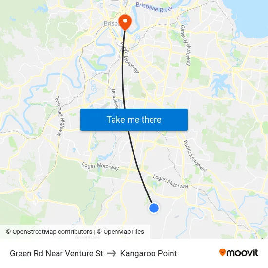 Green Rd Near Venture St to Kangaroo Point map