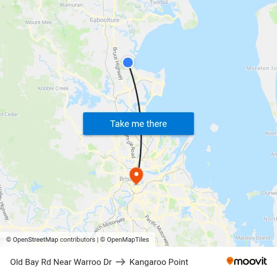 Old Bay Rd Near Warroo Dr to Kangaroo Point map
