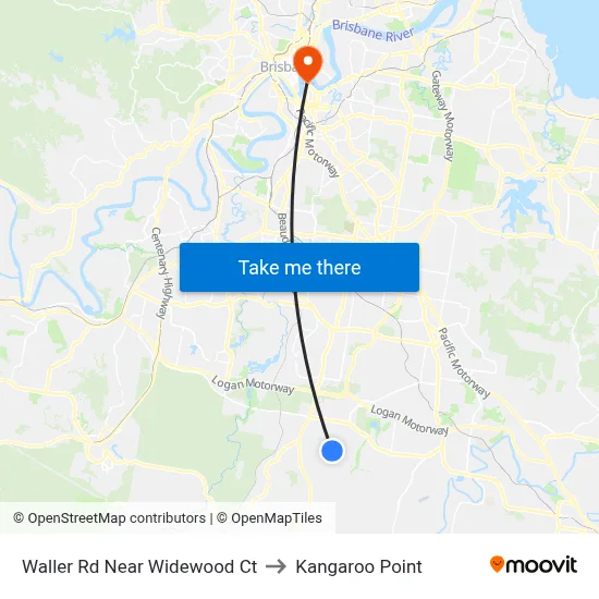 Waller Rd Near Widewood Ct to Kangaroo Point map