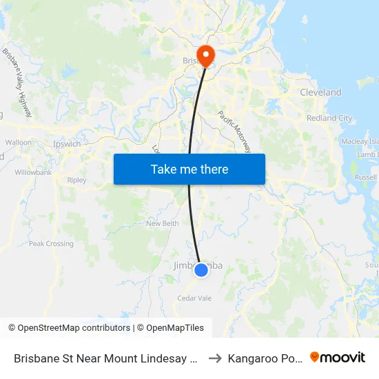 Brisbane St Near Mount Lindesay Hwy to Kangaroo Point map