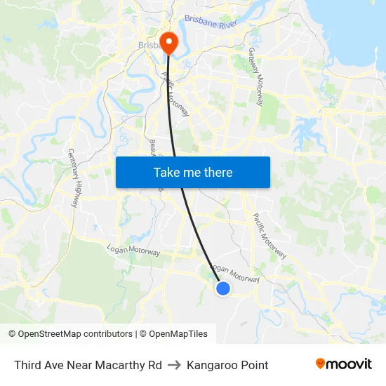 Third Ave Near Macarthy Rd to Kangaroo Point map