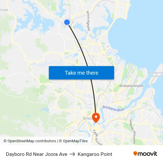 Dayboro Rd Near Joora Ave to Kangaroo Point map