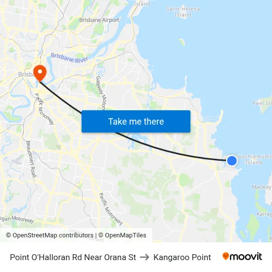 Point O'Halloran Rd Near Orana St to Kangaroo Point map