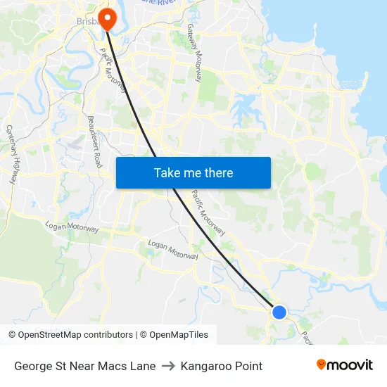 George St Near Macs Lane to Kangaroo Point map