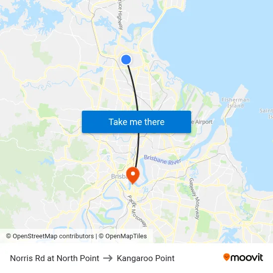 Norris Rd at North Point to Kangaroo Point map