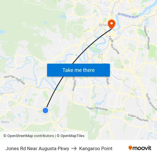 Jones Rd Near Augusta Pkwy to Kangaroo Point map