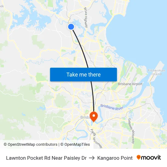 Lawnton Pocket Rd Near Paisley Dr to Kangaroo Point map