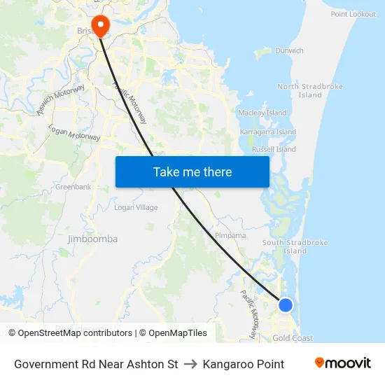 Government Rd Near Ashton St to Kangaroo Point map