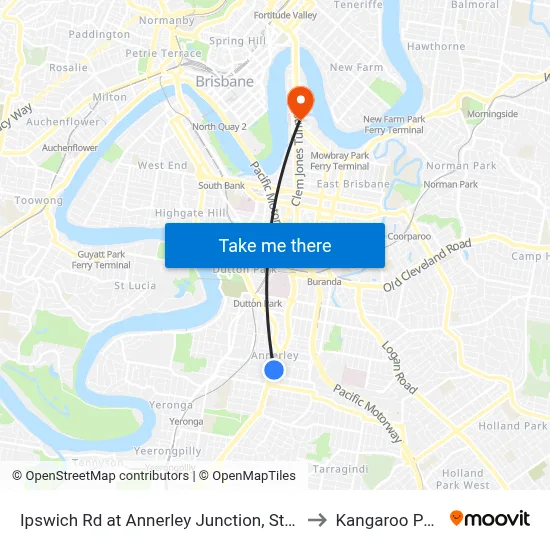 Ipswich Rd at Annerley Junction, Stop 22 to Kangaroo Point map