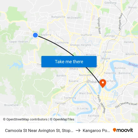 Camoola St Near Avington St, Stop 37 to Kangaroo Point map