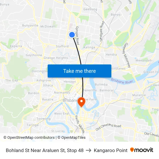 Bohland St Near Araluen St, Stop 48 to Kangaroo Point map
