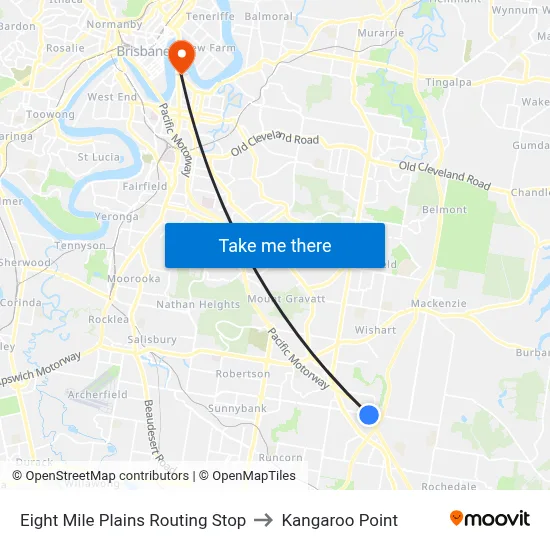 Eight Mile Plains Routing Stop to Kangaroo Point map