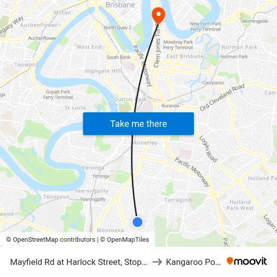 Mayfield Rd at Harlock Street, Stop 31 to Kangaroo Point map