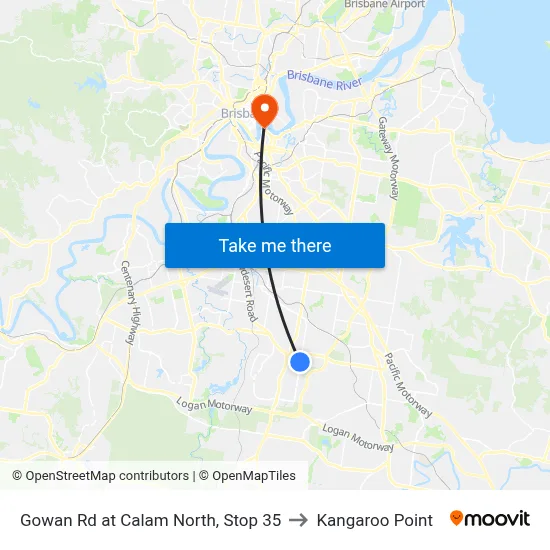 Gowan Rd at Calam North, Stop 35 to Kangaroo Point map