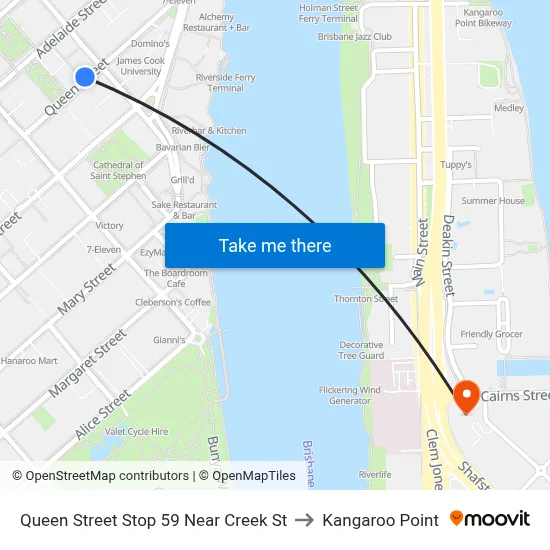 Queen Street Stop 59 Near Creek St to Kangaroo Point map