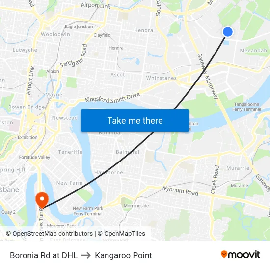 Boronia Rd at DHL to Kangaroo Point map